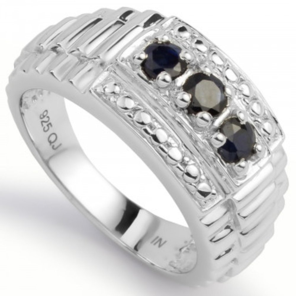 ladies size 6 sterling silver and sapphire ring